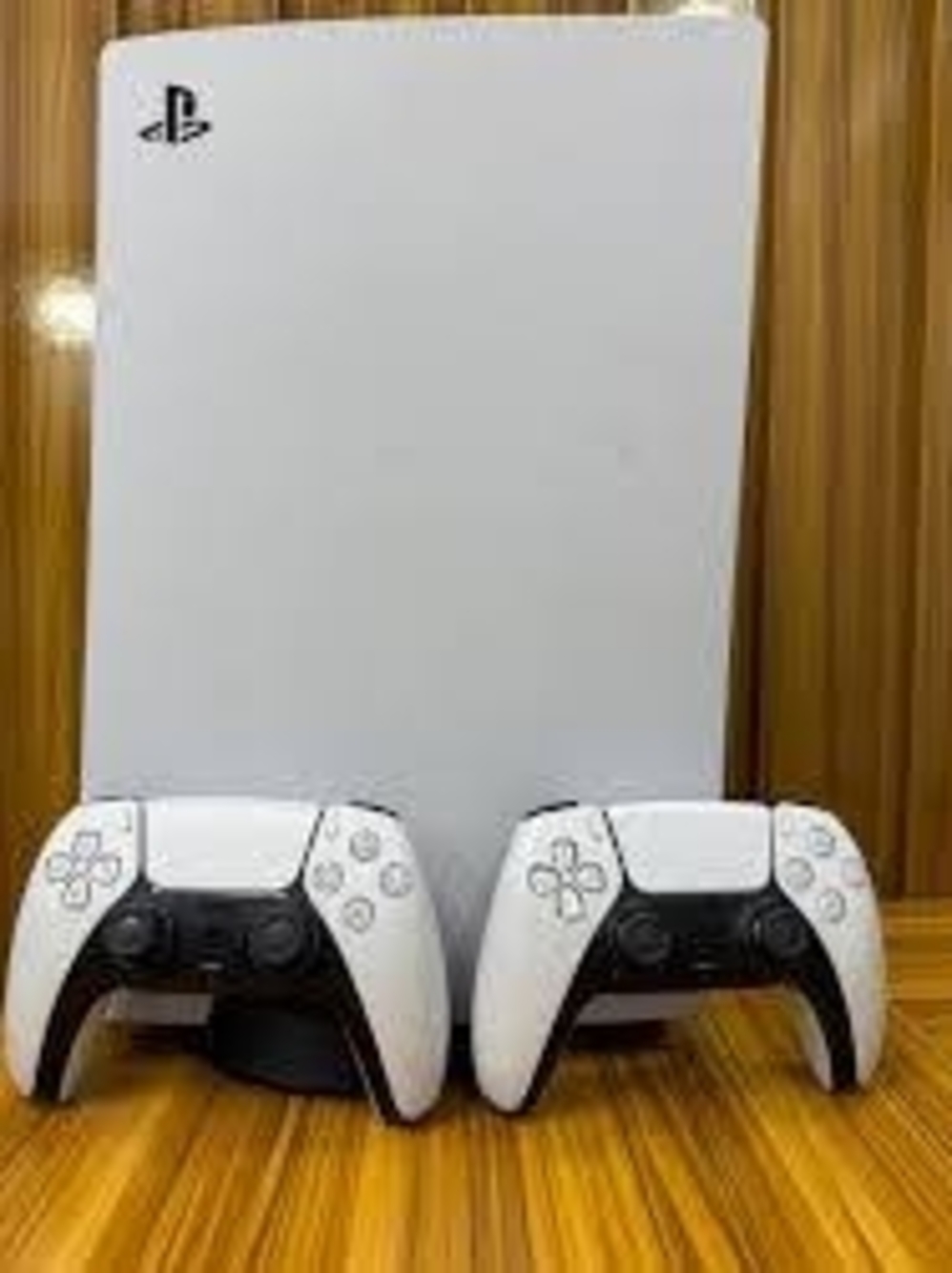 Sony PS5 Console with DualSense Wireless Controllers in White and Black